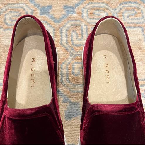 Mulberry M. Gemi Cerchio  Red velvet slip on sneakers | Size 40 / 9