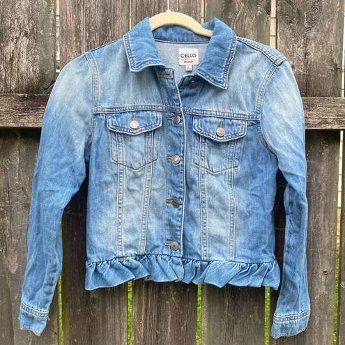 Cello  Ruffle Hem Denim Jean Jacket | S