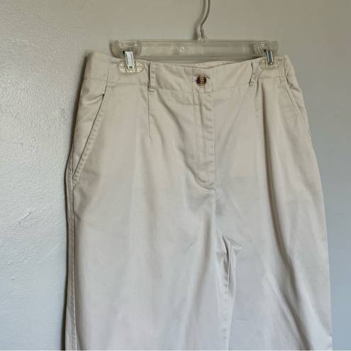 Talbots  Chatham Fly Front Ankle Pants - Solid - Curvy Fit Beige XL Size 12