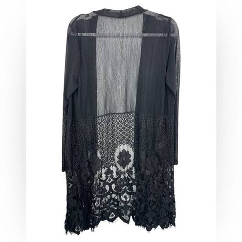 Black Witchy Boho Sheer Lace Long Sleeve Cardigan Duster size M/L Size L