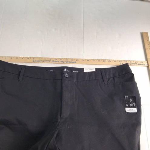 St. John’s Bay St Johns Bay Women's Straight Leg Chino Pants Black Flat Front Plus New 28WS