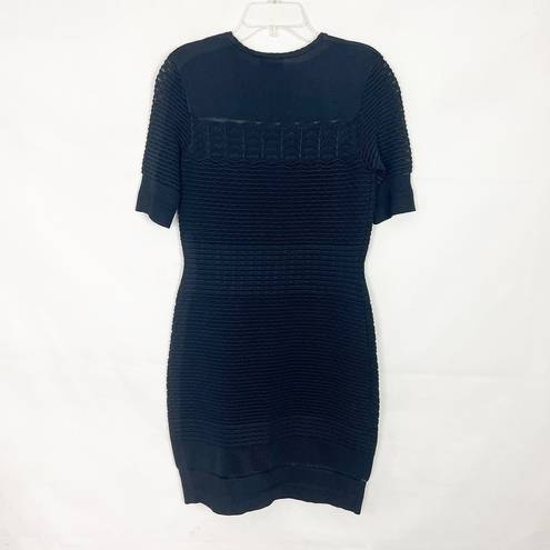 Jason Wu Grey  Pullover Black Short Sleeve Bodycon Black Knit Dress Size Small