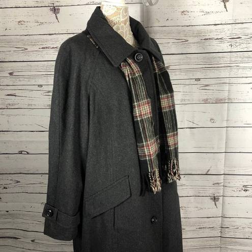 London Fog  long charcoal gray coat with scarf size 22 W
