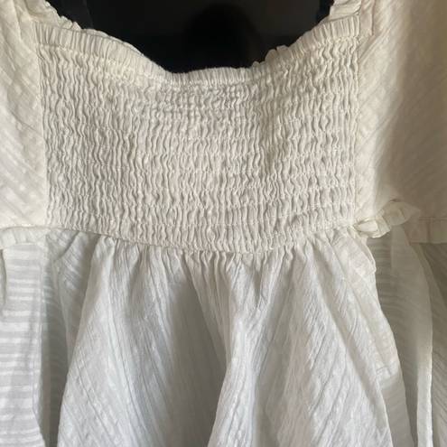 Free People  NWT Woman’s Small Leave It To Me Ivory Square Neck Crop Top Blouse