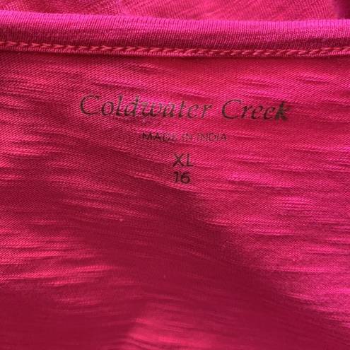 Coldwater Creek  Womens Size XL Pink Eyelet Cotton Blouse Top