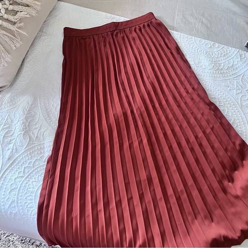 idem Ditto  BOUTIQUE pleated midi skirt burnt orange