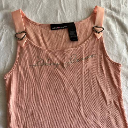 DKNY Vintage  Jeans Pink Heart Tank Top