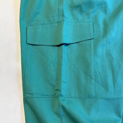 Abound  Womens Cargo Joggers Green Marine Size Medium Side‎ Pockets Banded Cuffs