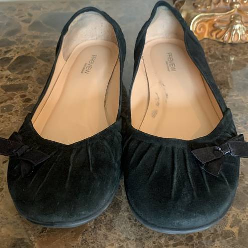 Preview International Women’s Size 8 Nordstrom  Black Suede Ballet Flats with Bow