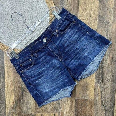 J.Crew  Indigo Denim Jean Shorts Raw Hem Womens Size 27