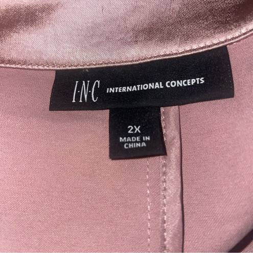 INC  luxe satin rose open front blazer