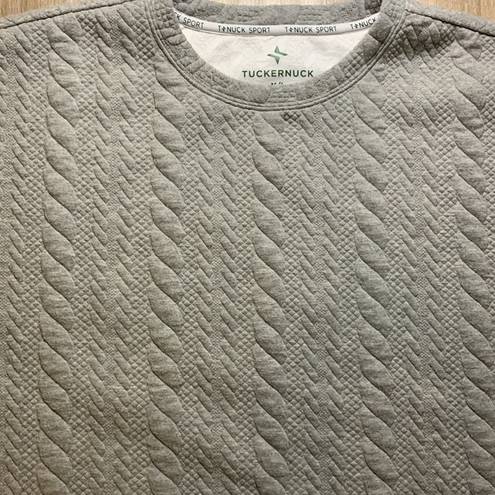 Tuckernuck  TNUCK Sport Gray Cable Ally Swing Pullover Sweatshirt Medium/Large