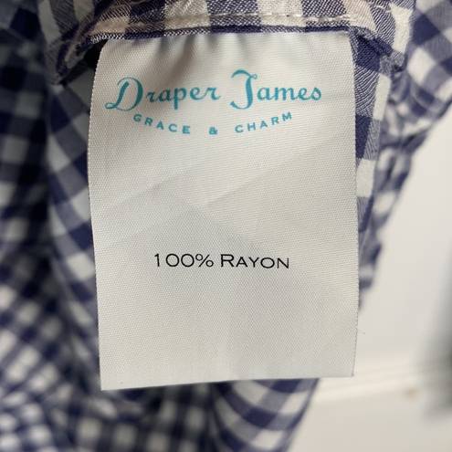 Draper James  Elliot Blue White Gingham Button-down Shirt Sz 10