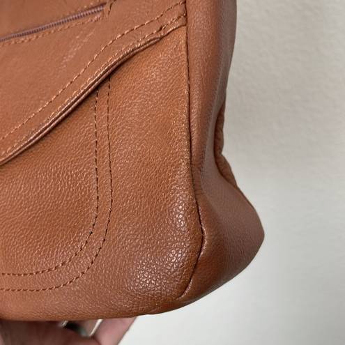 Stone Mountain  camel brown leather shoulder bag