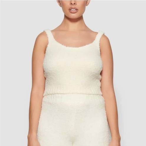 skims cozy knit tank top in white, size s/m - I'm - Depop