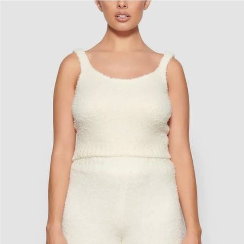 SKIMS Cozy Teddy Knit Tank Top Cream/White NWOT L/XL - $38