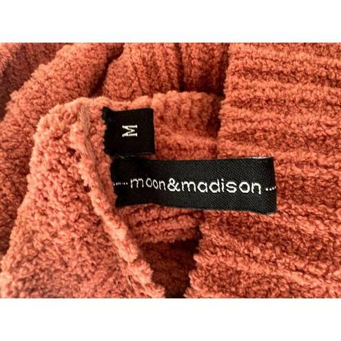 The Moon  & MADISON Orange Turtleneck Cable Knit Sweater Size Medium NEW