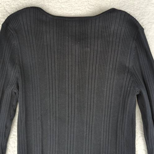 CAbi  Black Ruffle Party Cardi Cardigan Sweater Women's Size Large