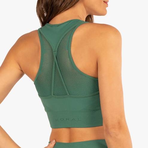 Koral  Size S Duffle Green Cedar Seamless Sports Bra Gym Active Stretch Racerback