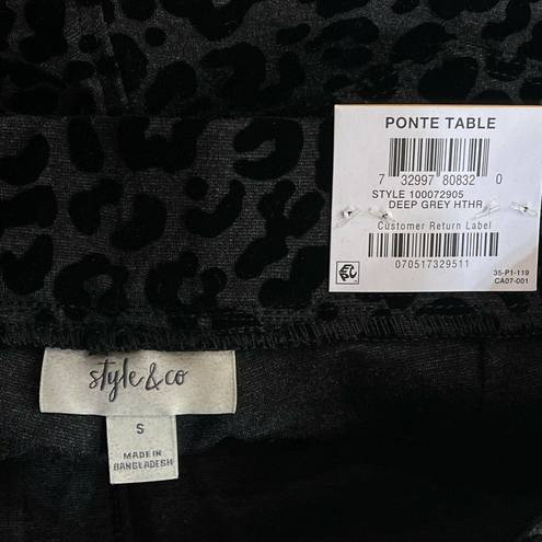 Style & Co  Small Ponte Legging Pants Animal Print Mid-Rise Stretch Rear Pockets