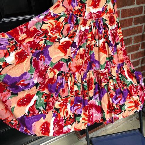 Abel the label  ATL Maxi Dress New Size Small Floral Retro Smocked Boho Chic