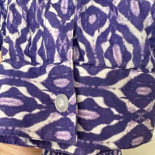 Chico's Chico’s purple geometric print button down shirt