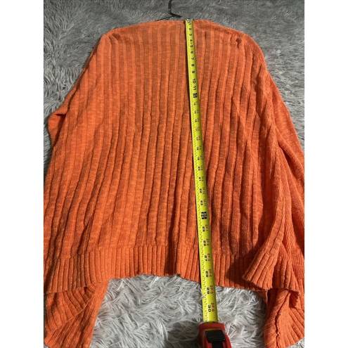 J.Jill  Cardigan Sweater Womens Large Orange Linen Blend Lagenlook Slouchy