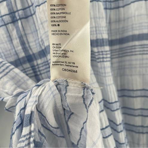 Pilcro and the Letterpress  Tunic Dress Coverup Blue Plaid Gauzy Light SZ Large