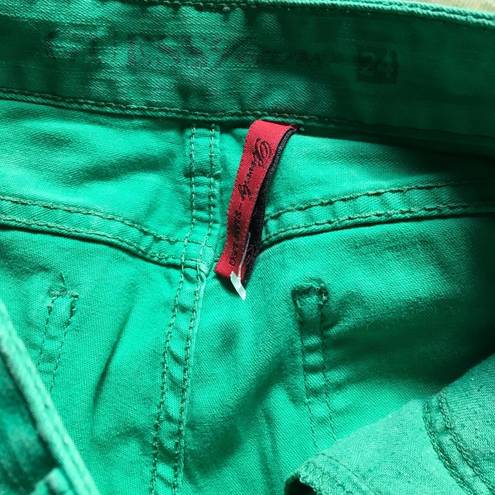 Guess  Skinny Ankle Zipper Jeans Green Bling Pants