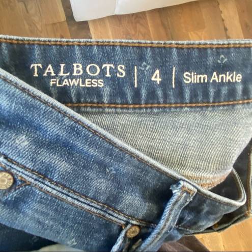 Talbots  Flawless Slim Ankle Fit Tulip print Blue Jeans Size 4