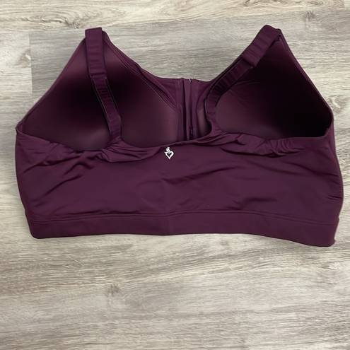 Torrid Active Purple Zip Front Padded Wireless Hi-Impact Sport Bra Size 46DD