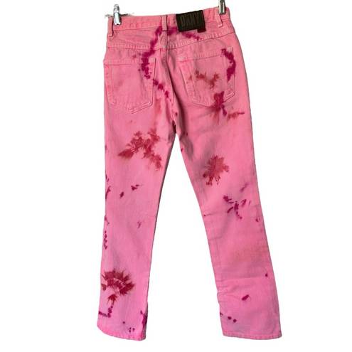 DKNY Vintage  High Waisted Mom Jeans Tie Dye Acid Wash Pink Jeans size 2