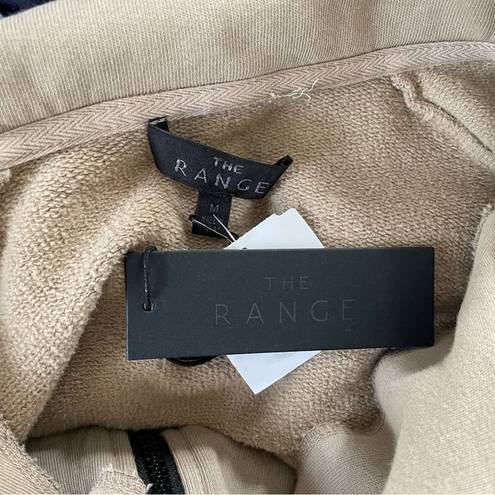 The Range  NYC Half Zip Cotton Terry Sweatshirt Tan