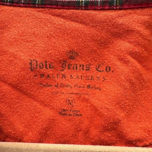 Polo  JEANS CO. Rare Vintage Red Plaid Flannel Snap-Front Western Shirt, M EUC