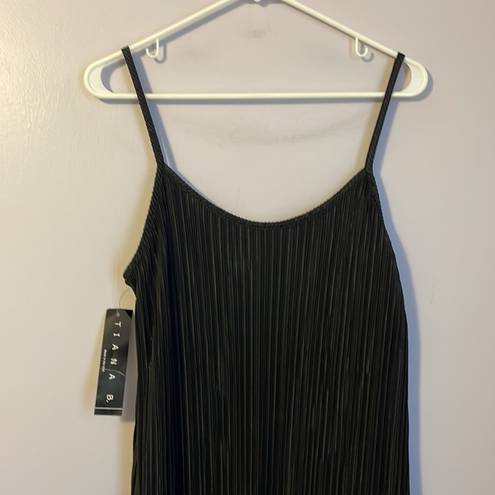 Tiana B . Black Ribbed Spaghetti Strap Maxi Dress size 12