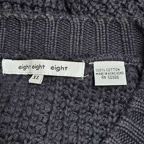 Eight Eight Eight  Black Chunky Fouble Breasted Cardigan Size XL