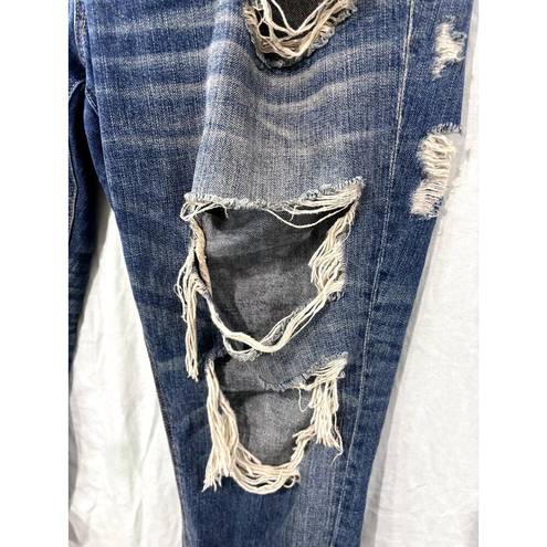 American Eagle  Women's Tom Girl High-Rise Distressed/Ripped Jeans Sz 14