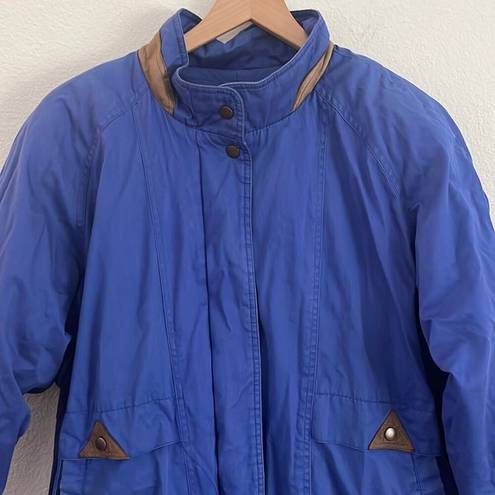 London Fog Vintage Womens Parka Coat XL Blue 90s 80s Funky Puffer Jacket  Winter