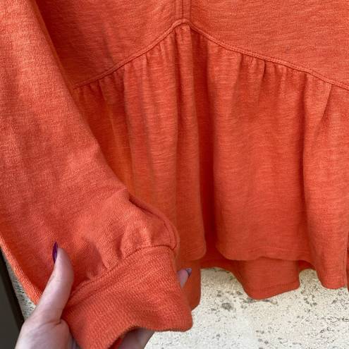 Pilcro  by Anthropologie Size XXS Terrycloth orange boho long sleeve top cotton