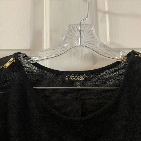 Absolutely Famous  Black 3/4 Sleeve Knit Blouse S