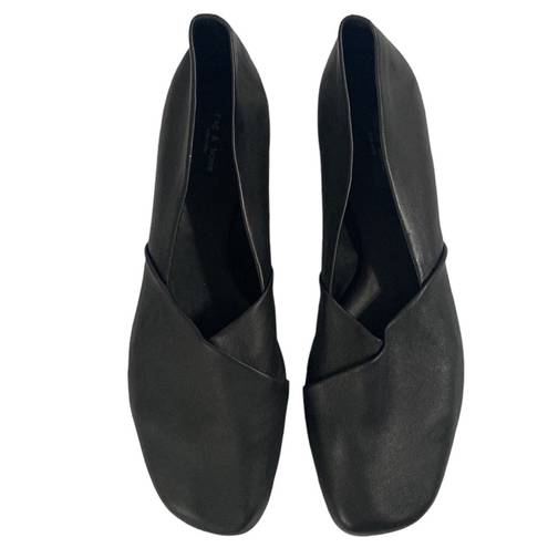 Rag and Bone  Ellory black sheepskin crossover square toe memory foam flats size 38