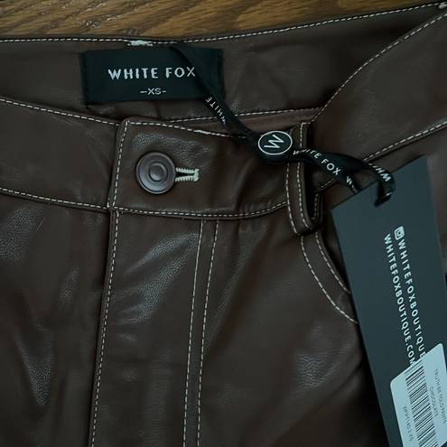 White Fox Boutique NWT  Brown Leather Pants *highrise