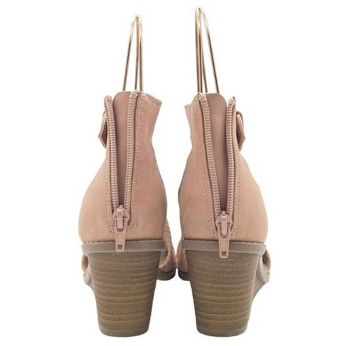 Dolcetta  Delia Blush Pink Faux Suede Strappy Ankle Wrap Wedge Women’s Size 6