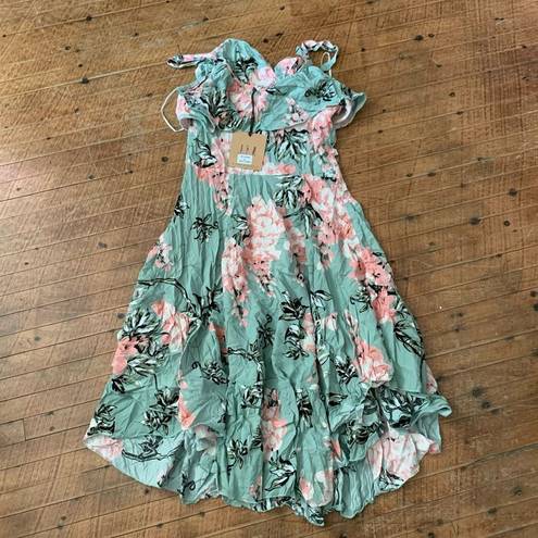 Abel the label  Australia green & pink flower ruffle S sundress