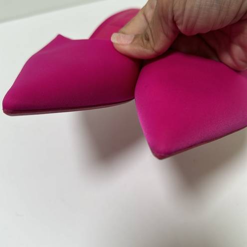 ZARA  Fuchsia Pink Pointed Kitten Heel  Mules Size 38