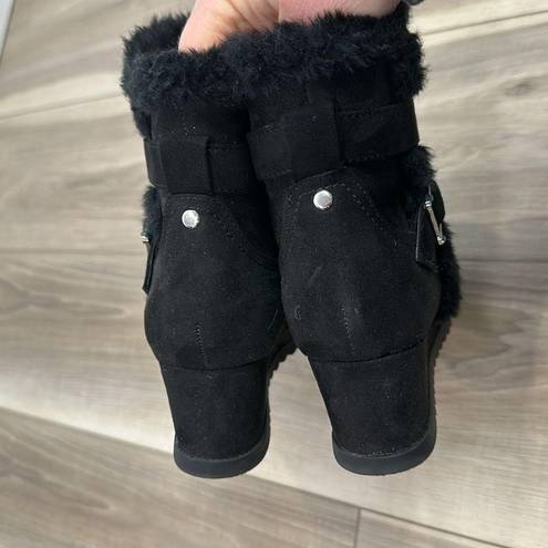 Unisa  unchester faux fur wedge boots size 7