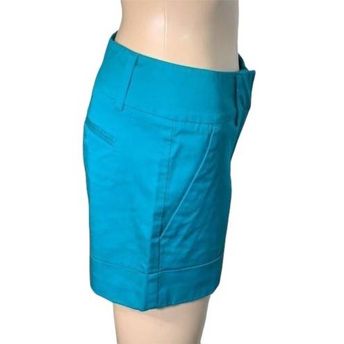 New York & Co. 7th Avenue Womens Dress Shorts Cuffed Stretch Teal Blue Size 0