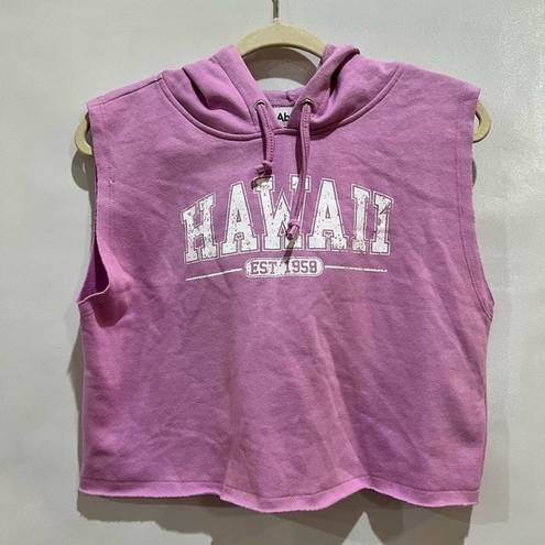 Abound  Hooded Sleeveless Crop Sweatshirt In Purple Tulip‎ Hawaii Size Small