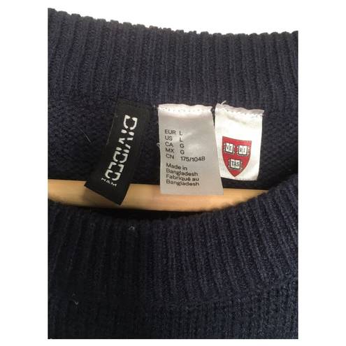 Divided  Sweater Womens L Harvard University Motif Knit Embroidery Pullover Navy