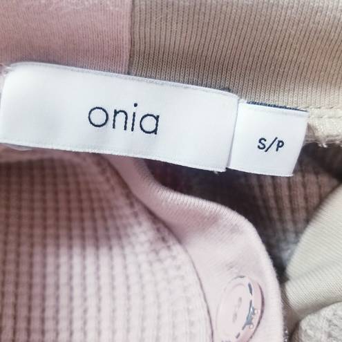 ONIA  Color Block Waffle Knit Crop Cardigan